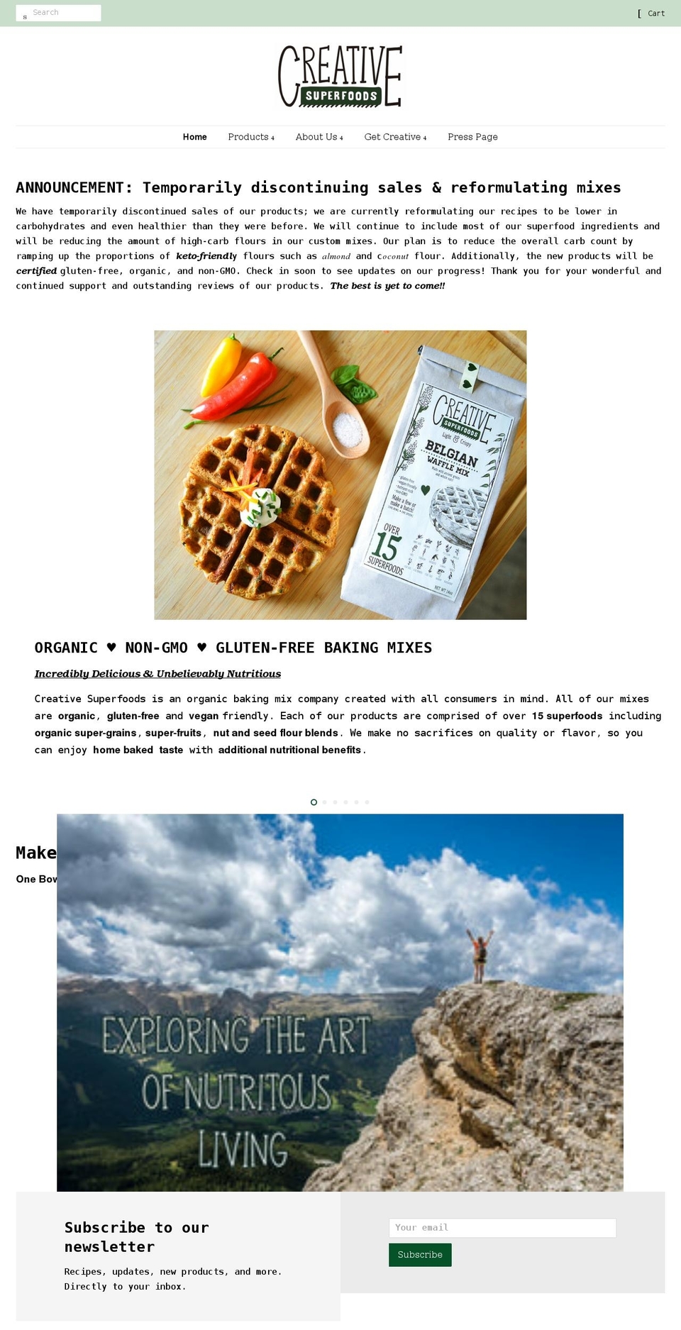 creativesuperfoods.com shopify website screenshot
