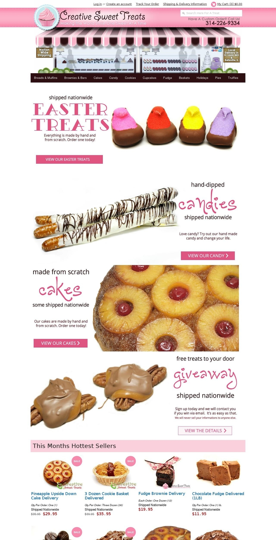 creativesweettreats.com shopify website screenshot