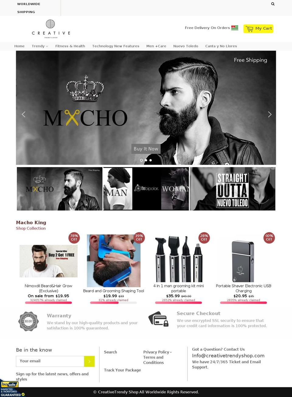 proshopify-v-4-1 Shopify theme site example creativetrendyshop.com