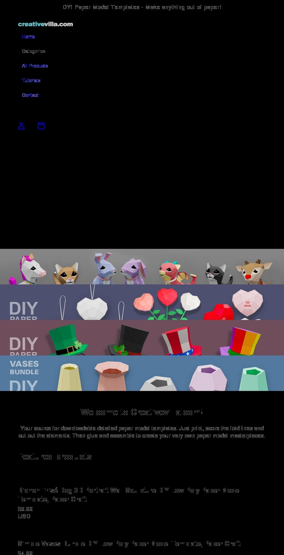 creativevilla.com shopify website screenshot