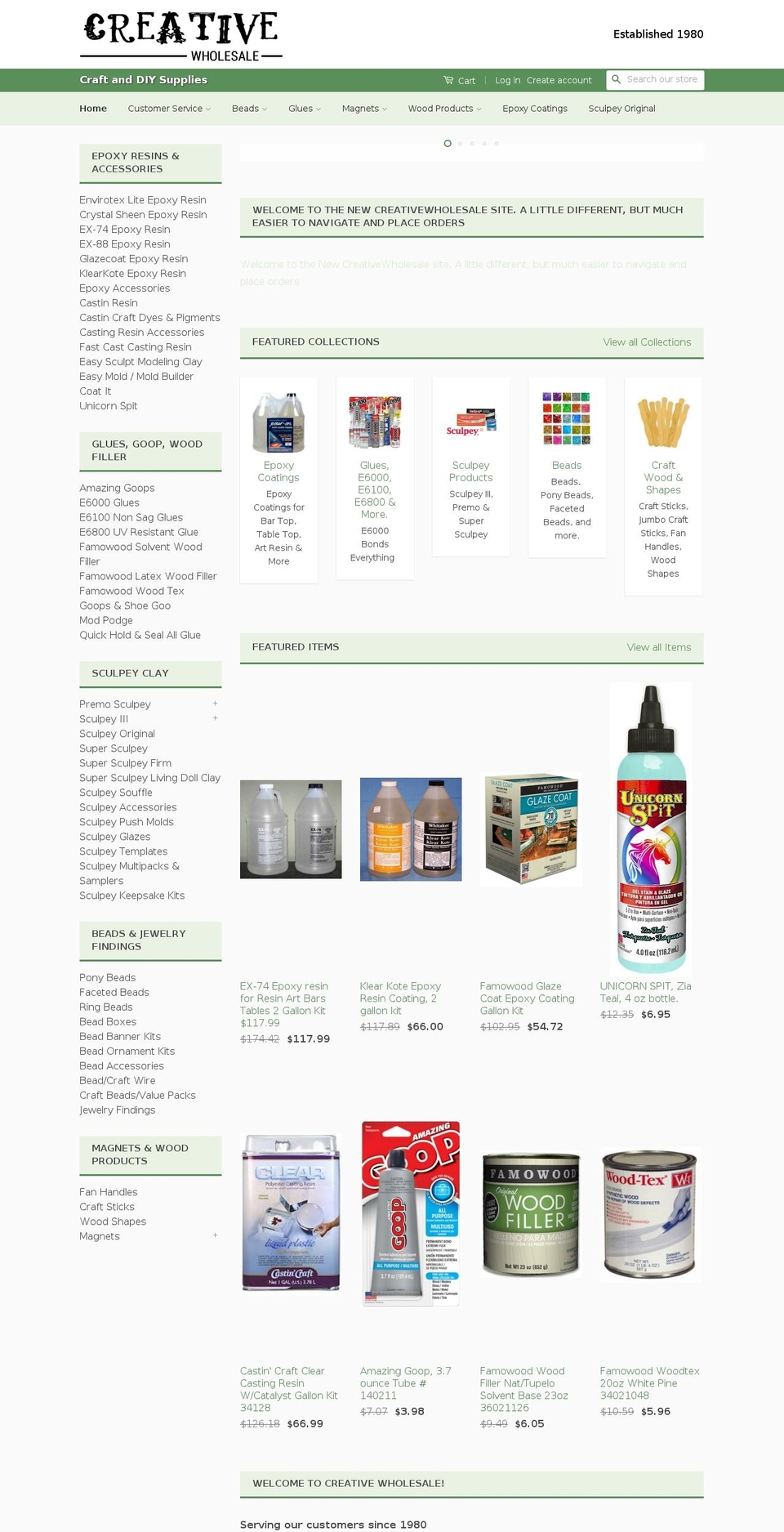 creativewholesale.com shopify website screenshot