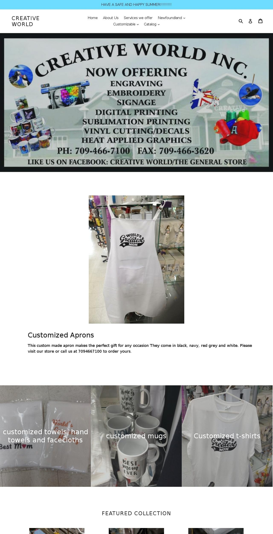 creativeworld.ca shopify website screenshot