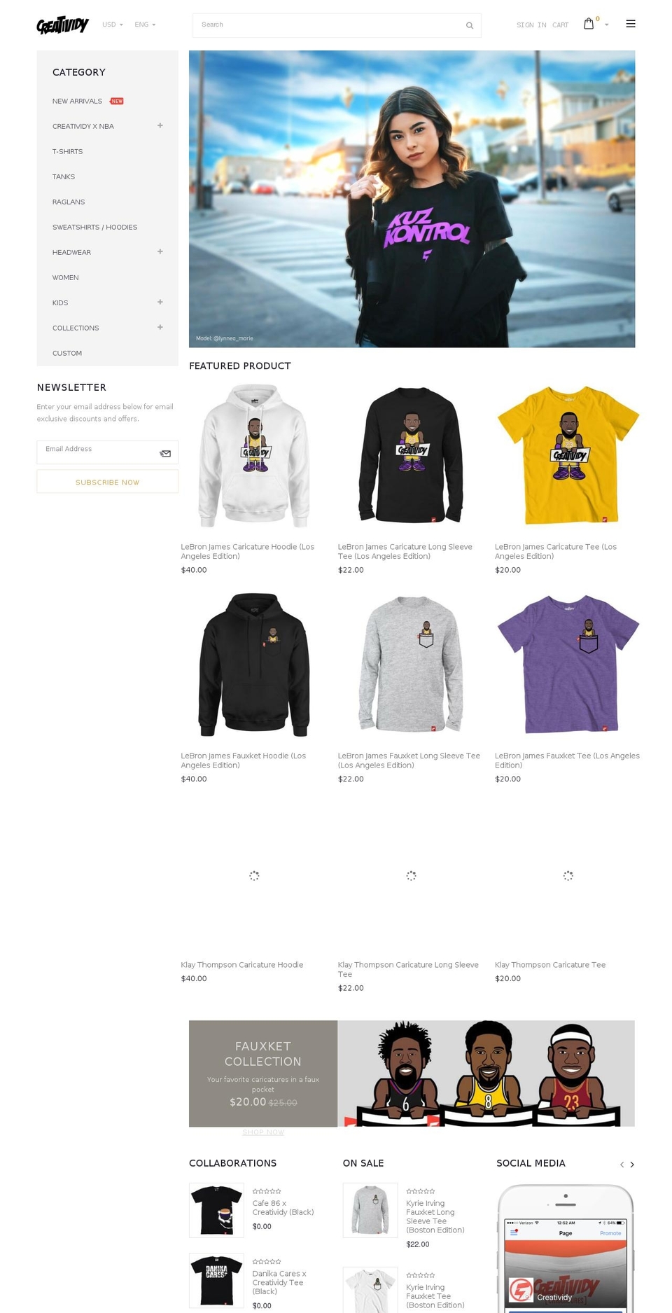 creatividy.com shopify website screenshot