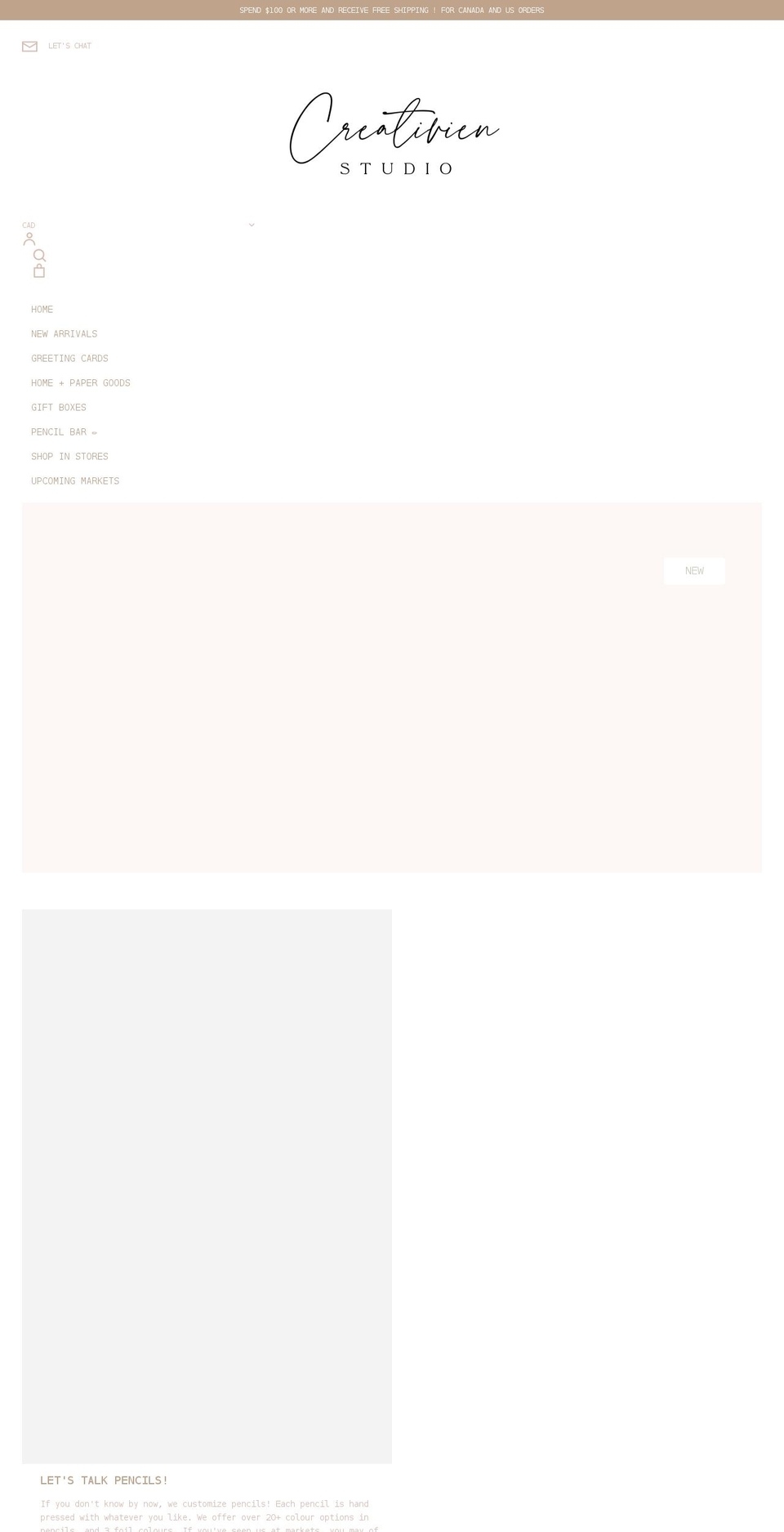 creativien.com — Shopify storefront screenshot