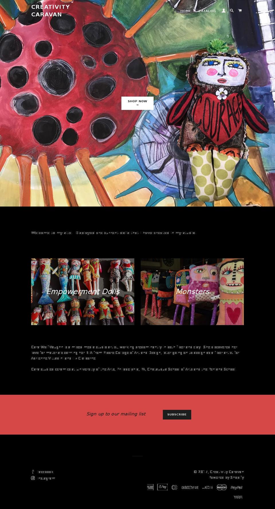 creativitycaravan.com shopify website screenshot