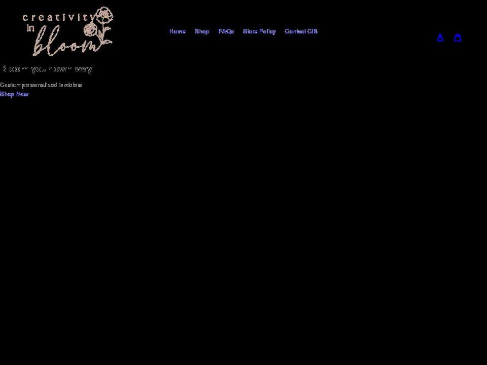creativityinbloom.com shopify website screenshot