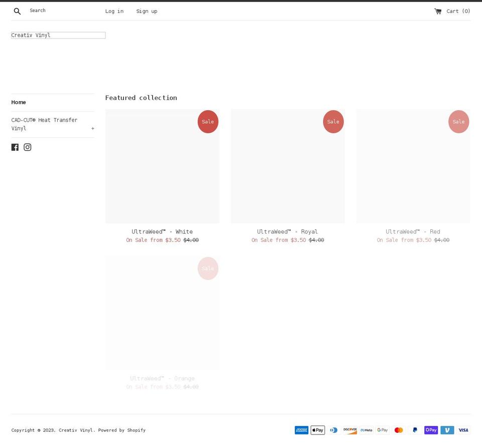 creativvinyl.com shopify website screenshot