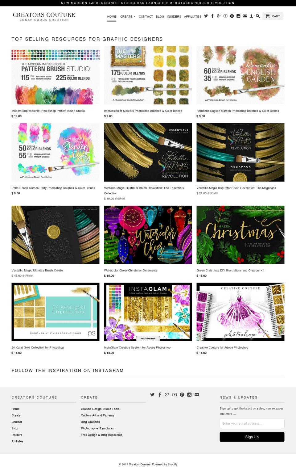creatorscouture.com shopify website screenshot