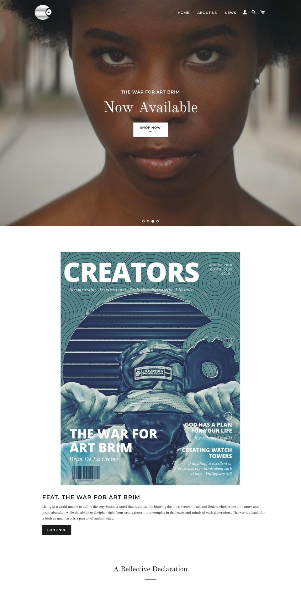 creatorsnevercogs.com — Shopify storefront screenshot