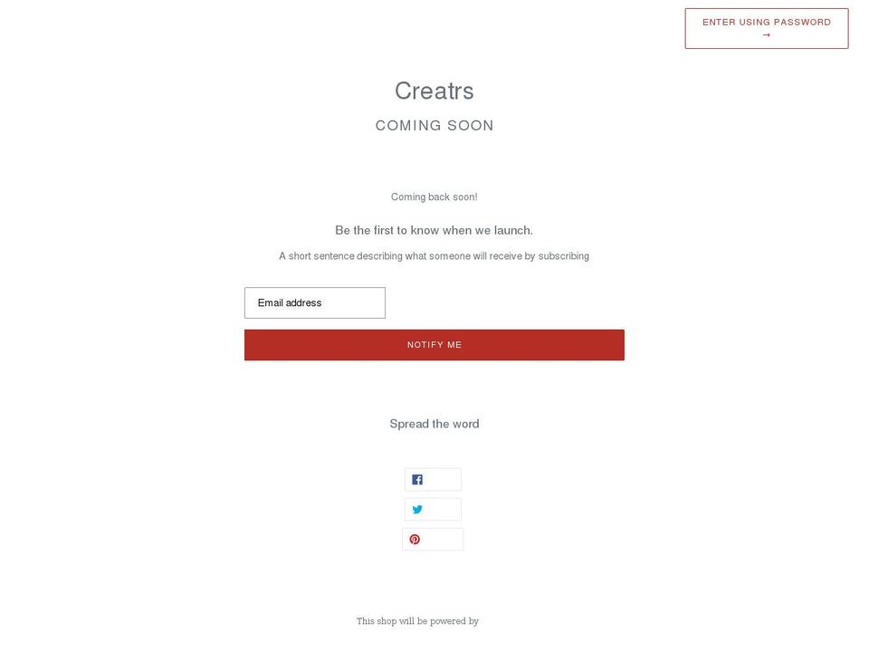 creatrs.media shopify website screenshot