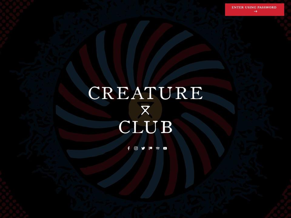 creatureclub.myshopify.com shopify website screenshot