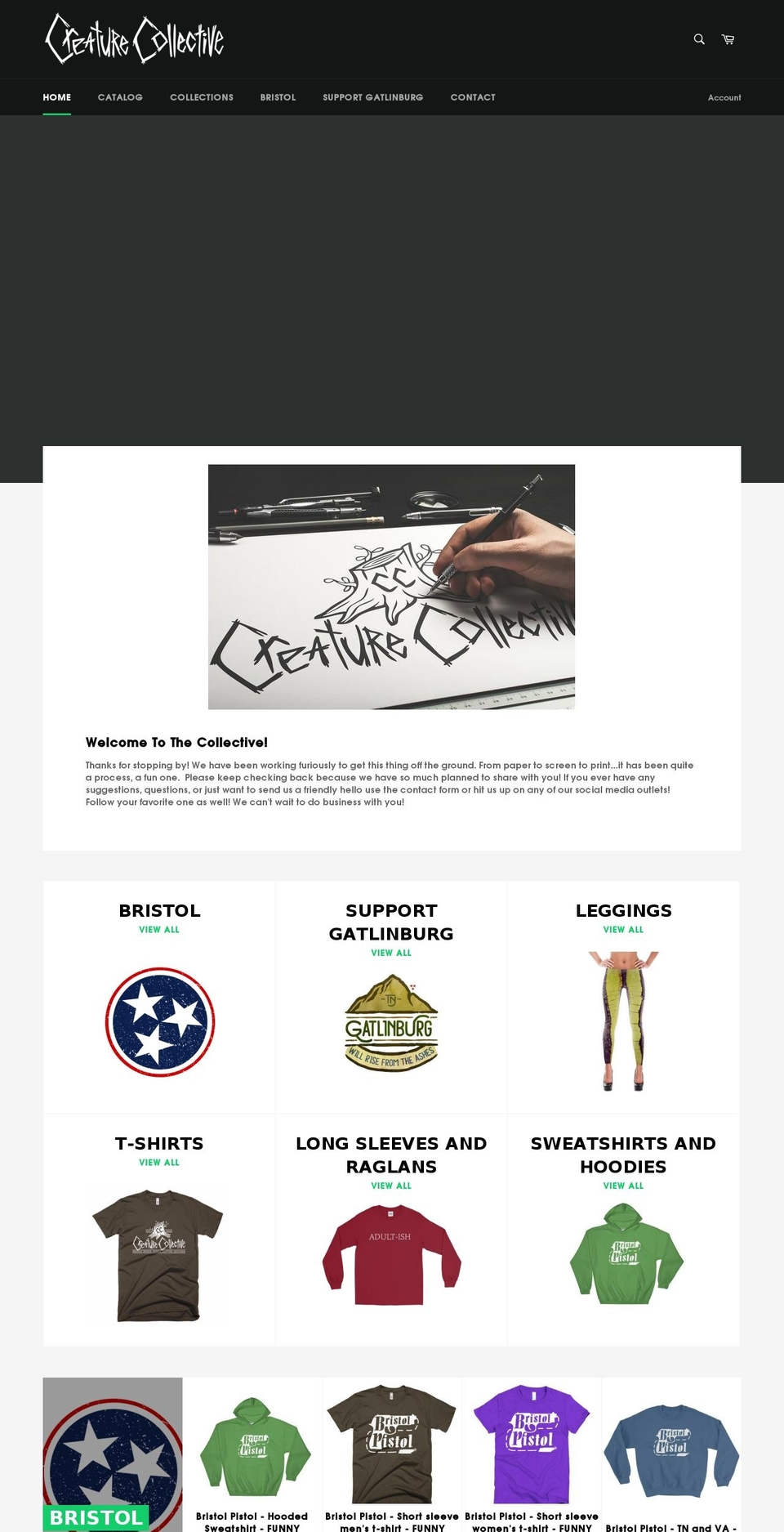 creaturecollectivellc.com — Shopify storefront screenshot
