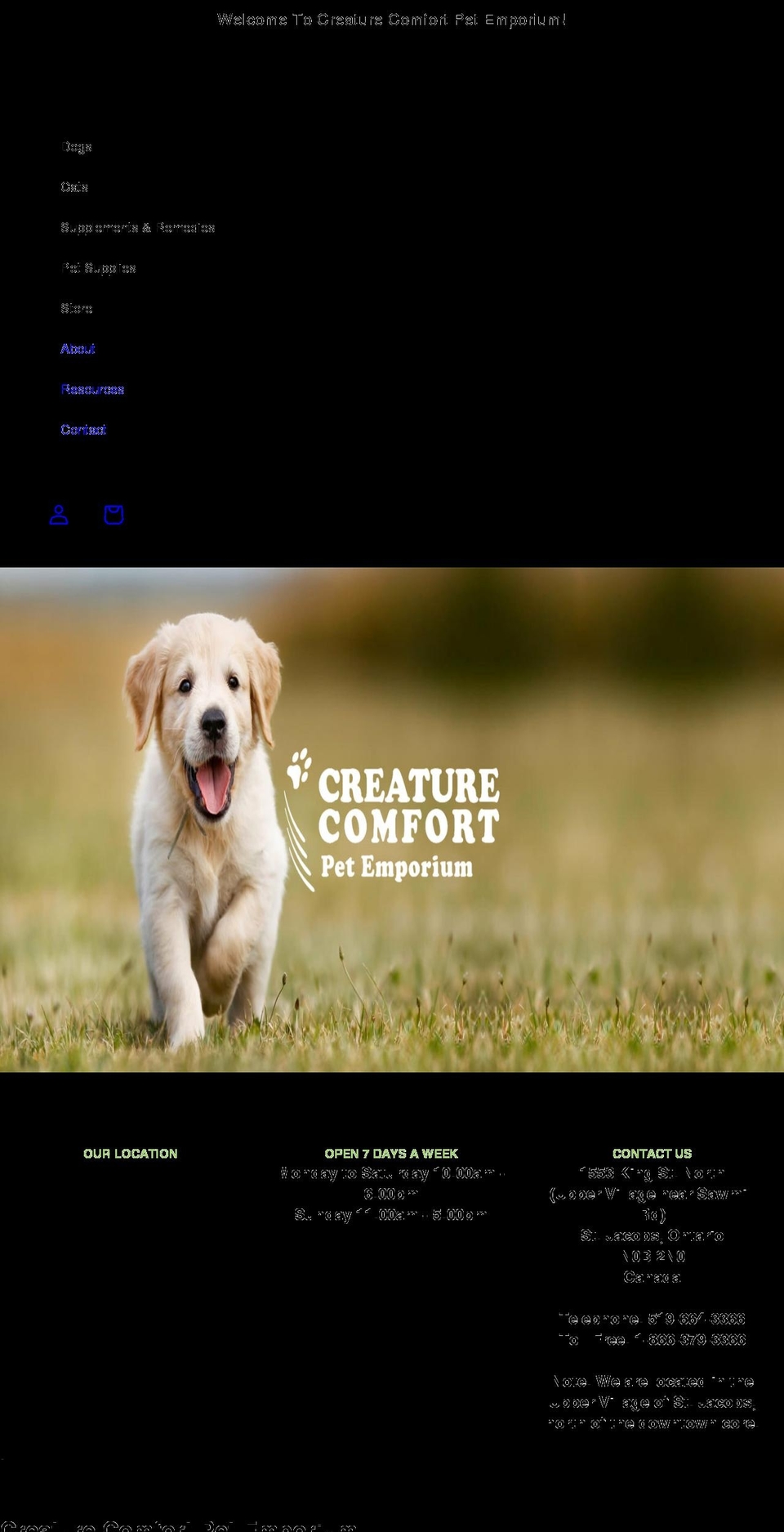 creaturecomfort.ca shopify website screenshot