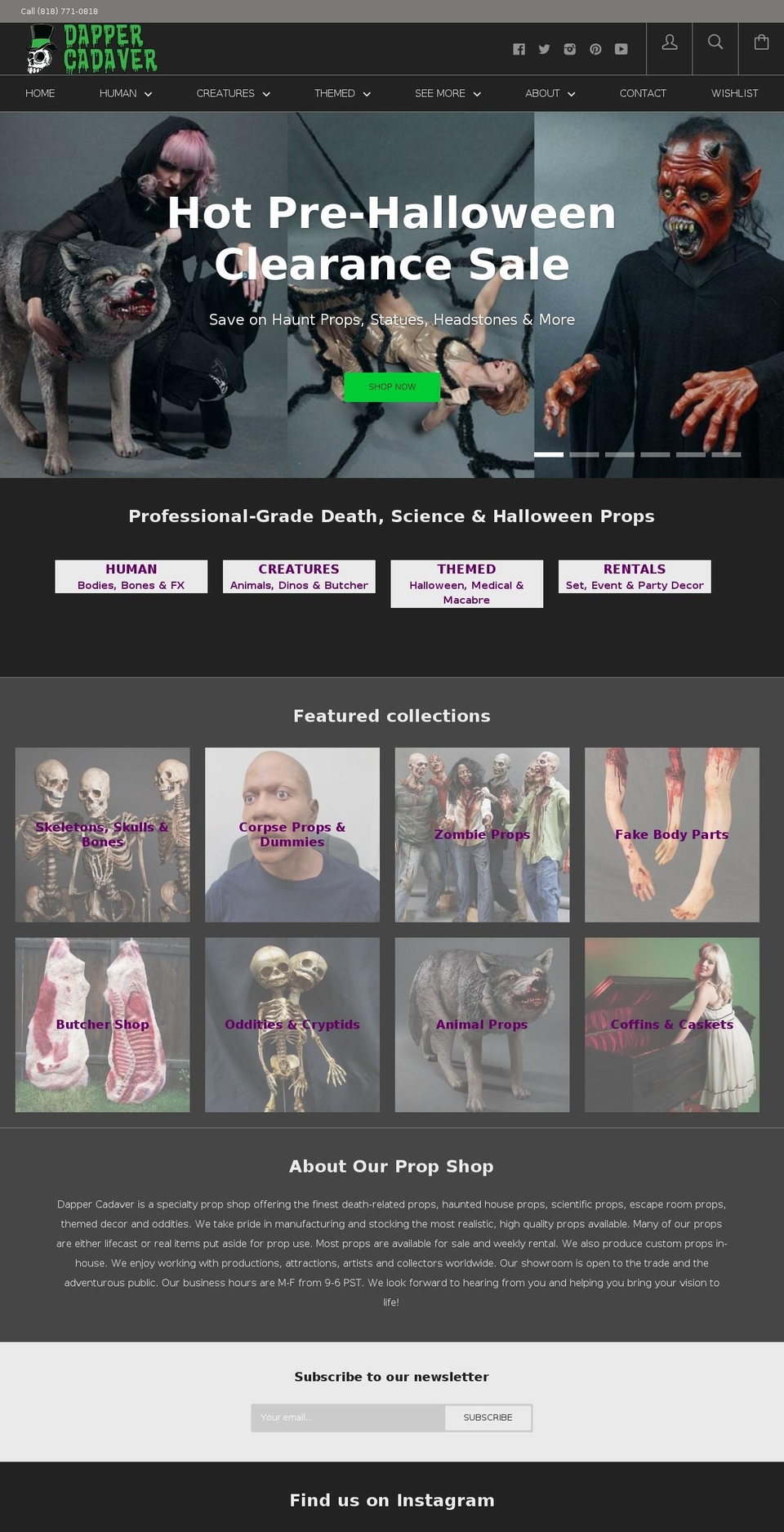 creaturesandcultures.com — Shopify storefront screenshot