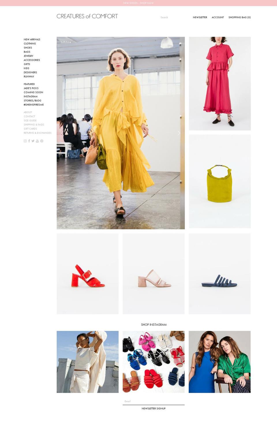 creaturesofcomfort.com shopify website screenshot