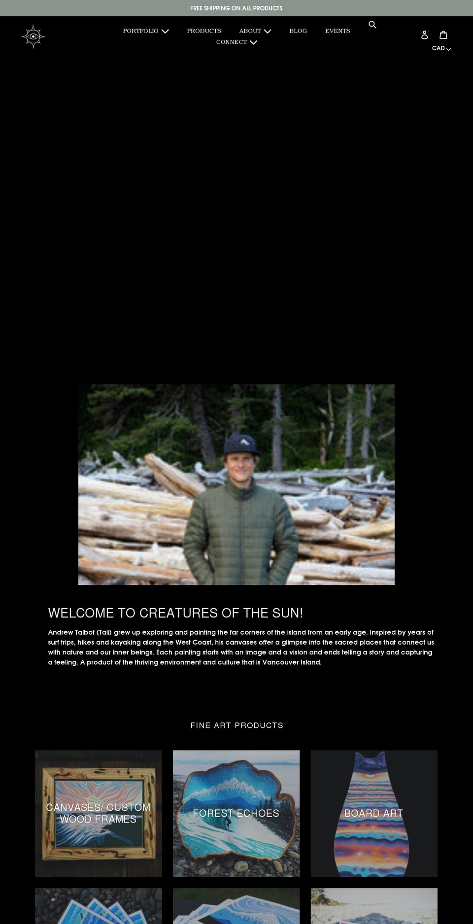 creaturesofthesun.com shopify website screenshot