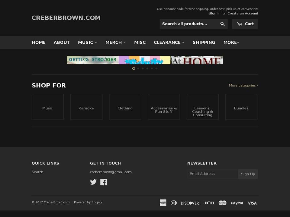 Venue Shopify theme site example creberbrown.com