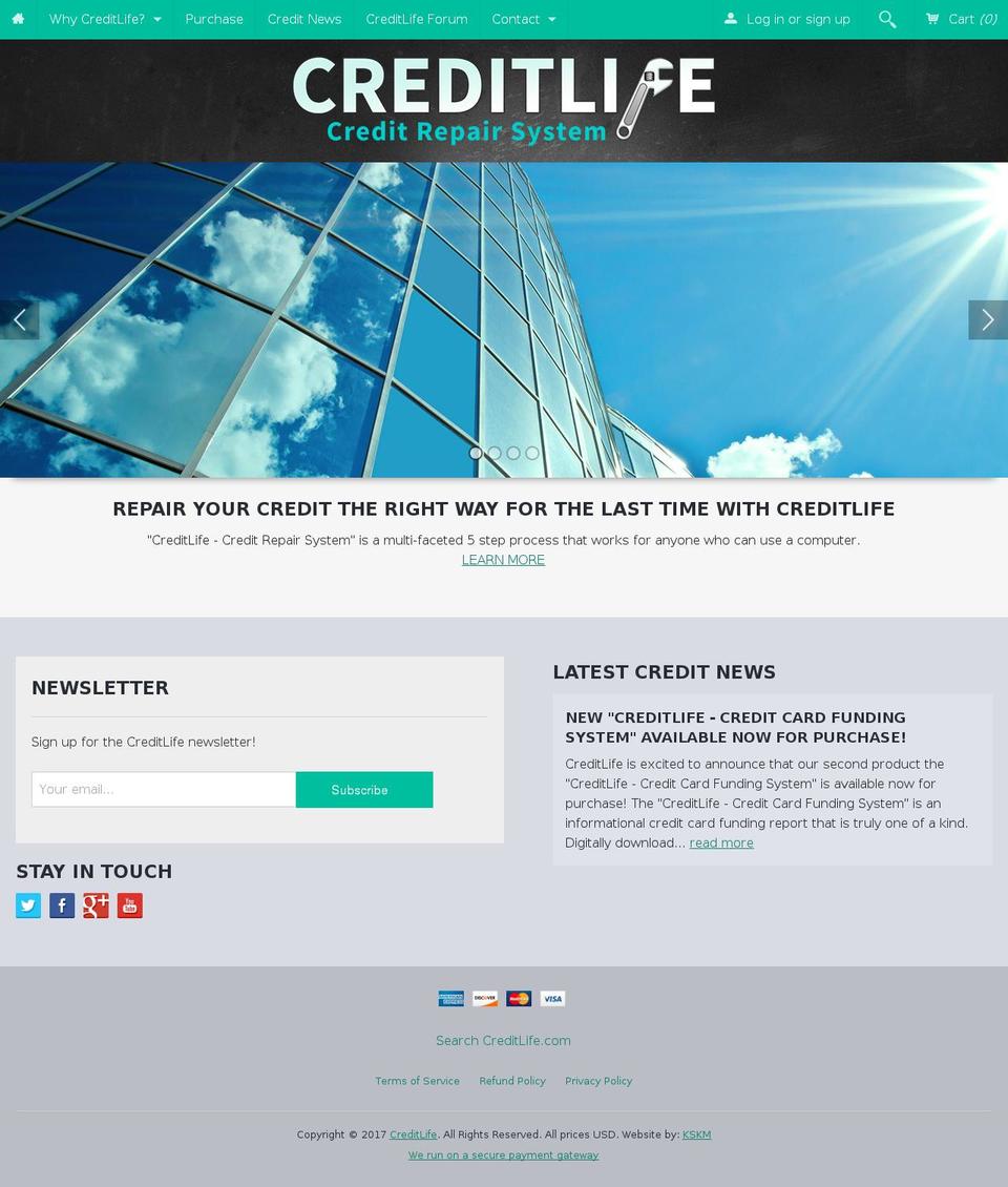 Fluid Shopify theme site example creditlife.us