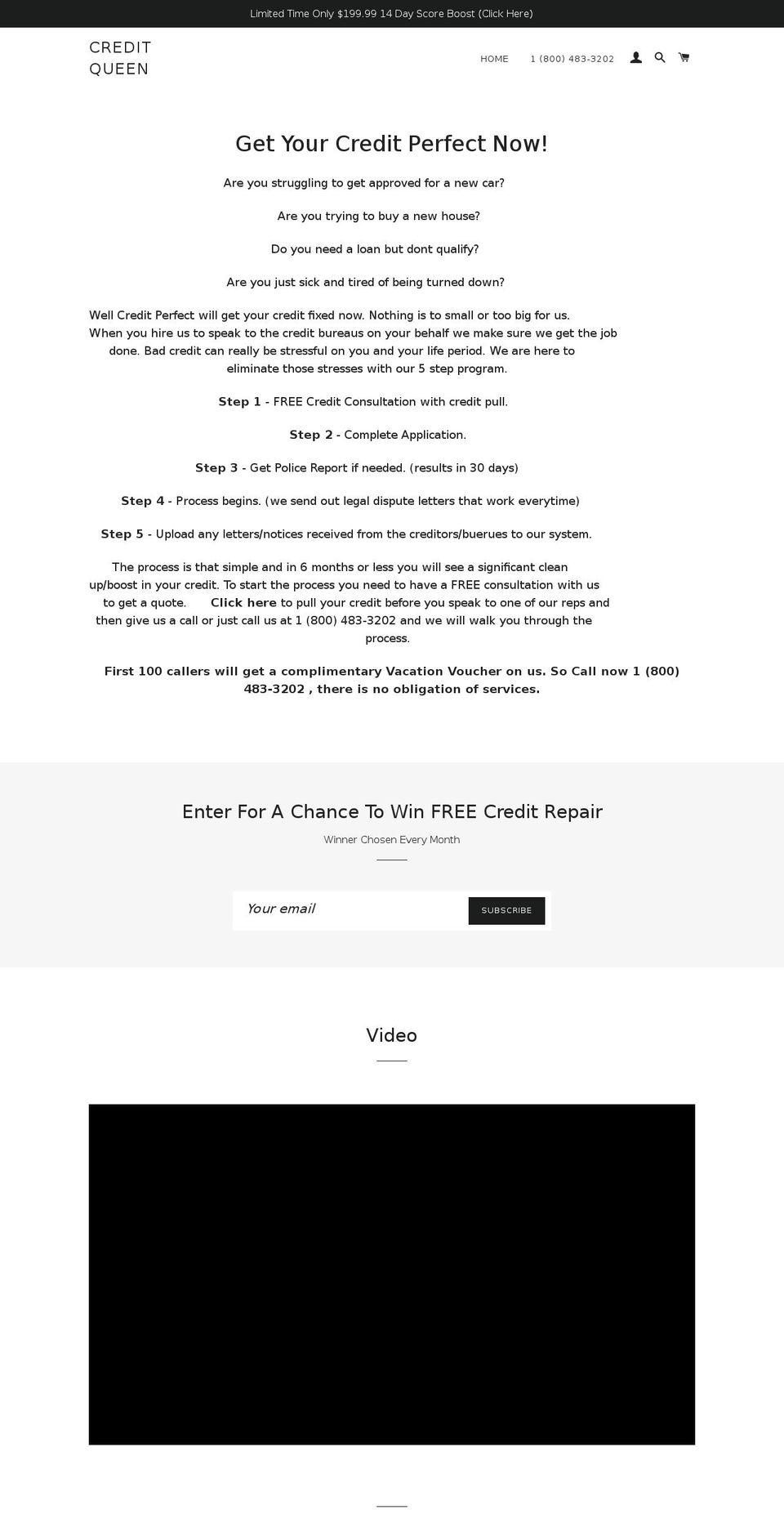 creditperfectnow.com shopify website screenshot