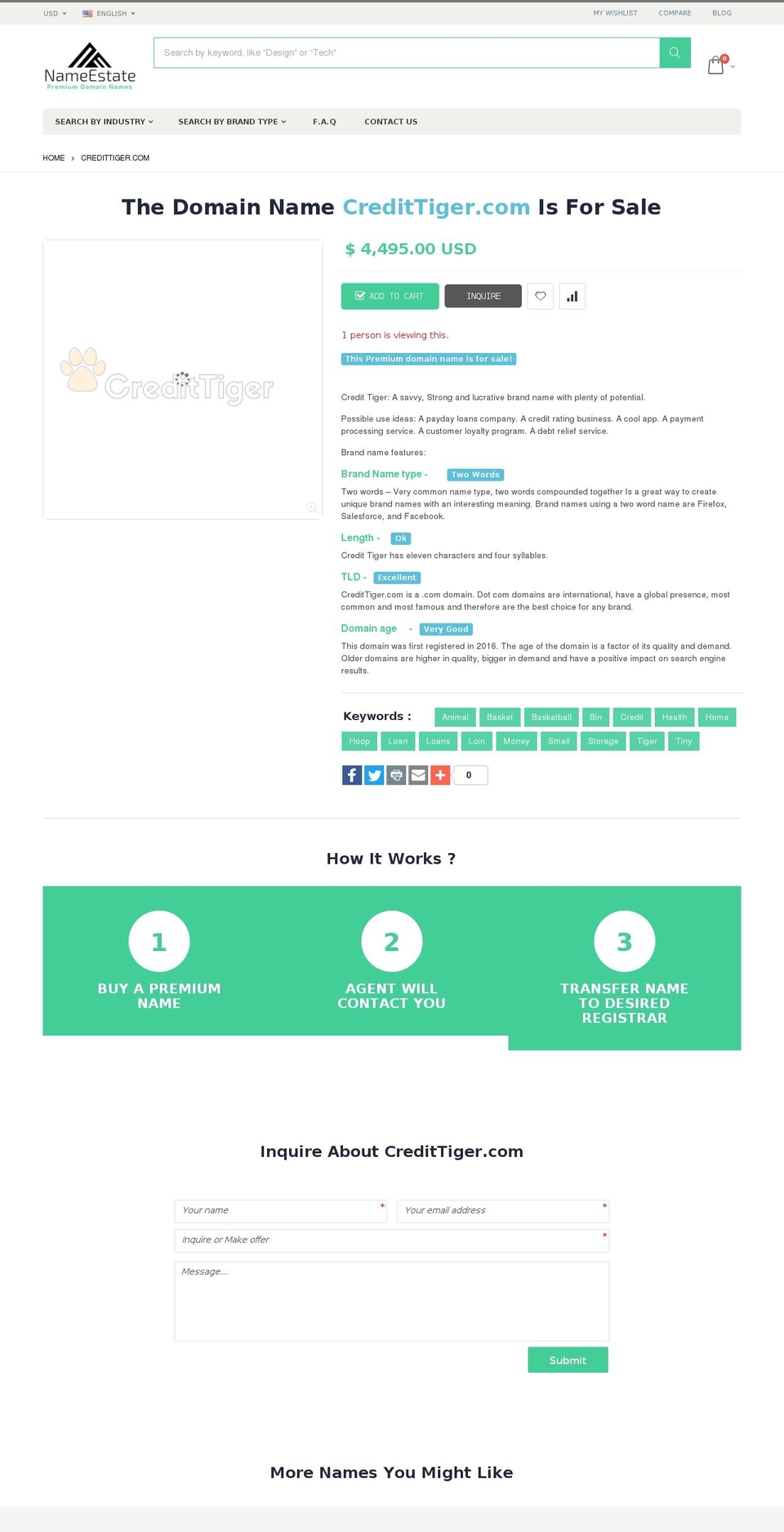 credittiger.com — Shopify storefront screenshot