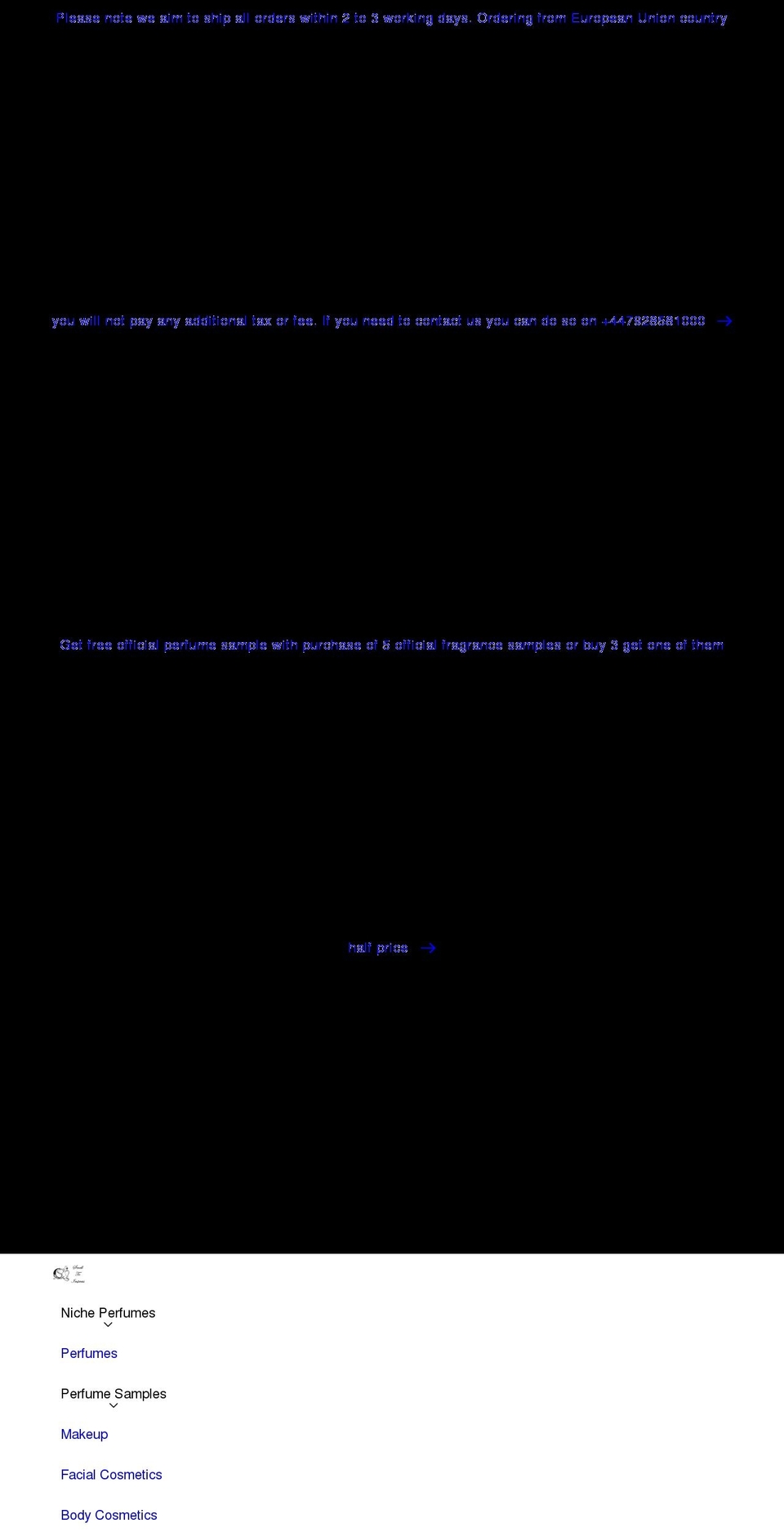 creedperfumesamples.com shopify website screenshot