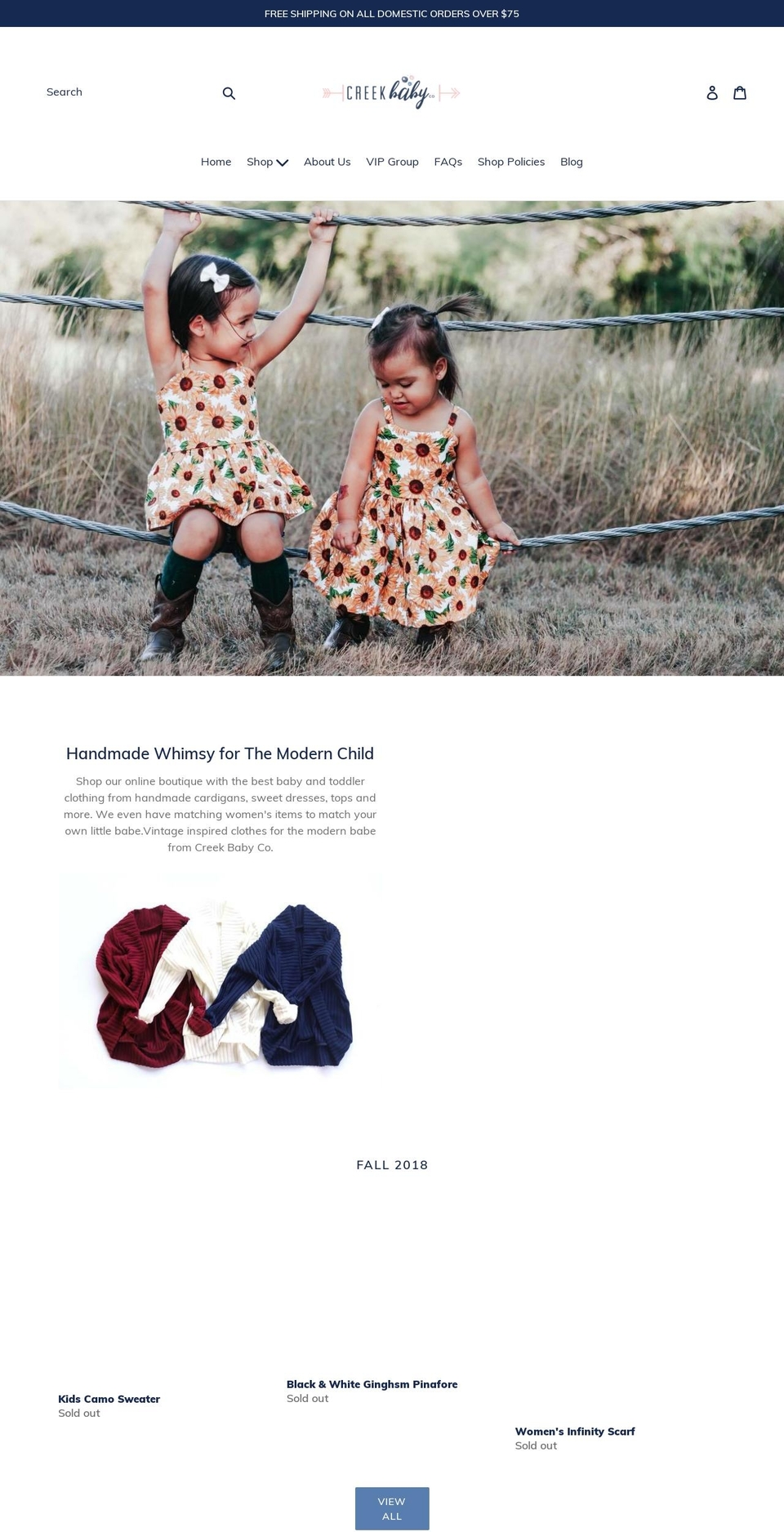 creekbabyco.com shopify website screenshot