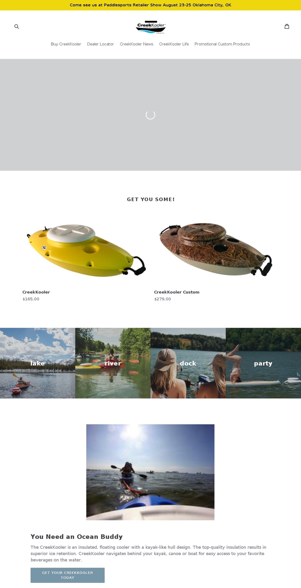 creekkooler.com — Shopify storefront screenshot