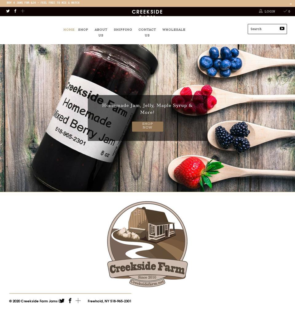 creeksidefarm.net shopify website screenshot