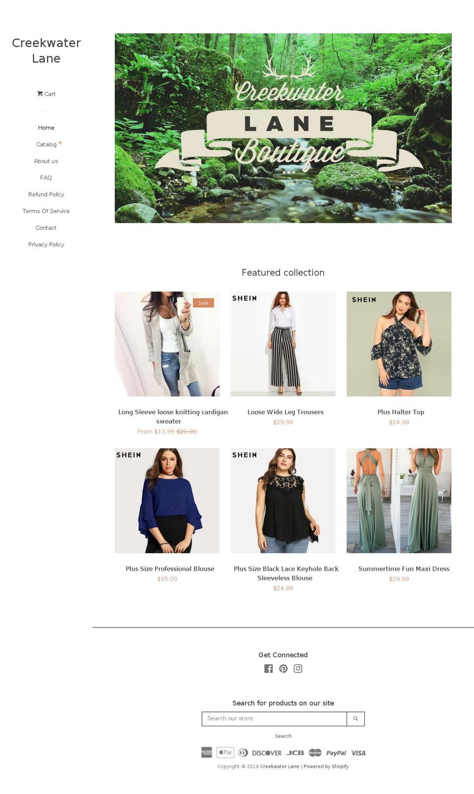 creekwaterlane.com — Shopify storefront screenshot