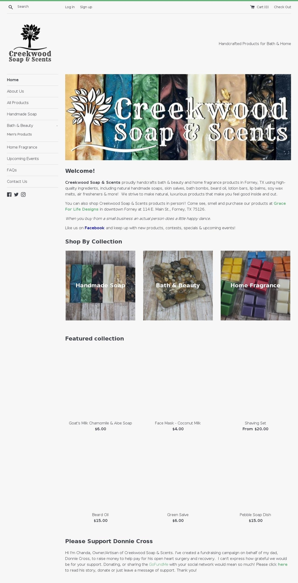creekwoodsoap.com — Shopify storefront screenshot