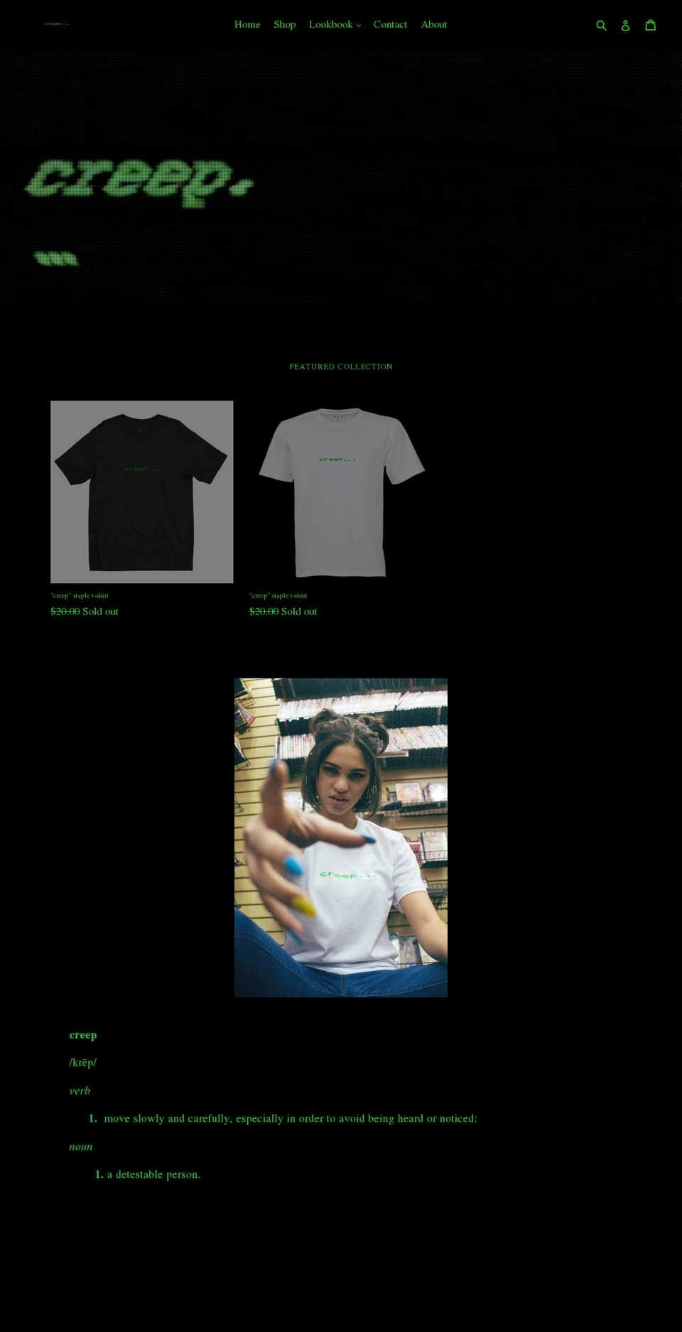 creepaganda.com — Shopify storefront screenshot
