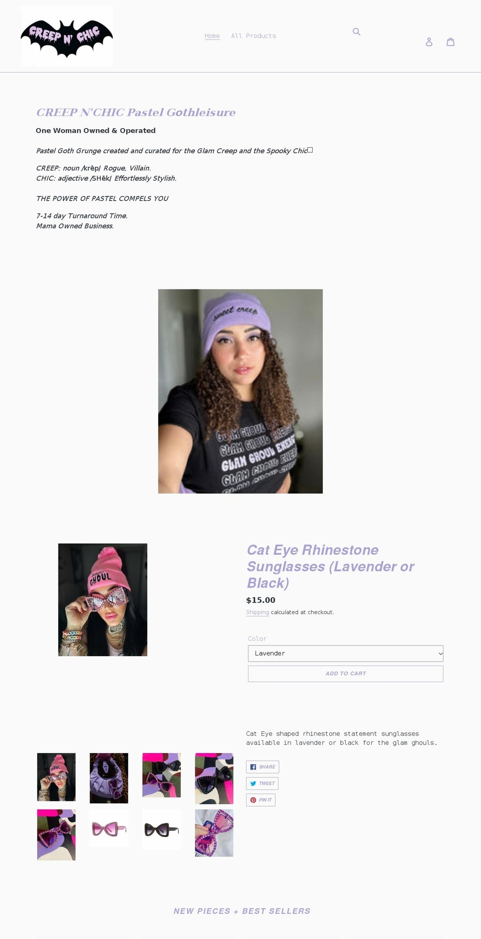 creepnchic.com shopify website screenshot