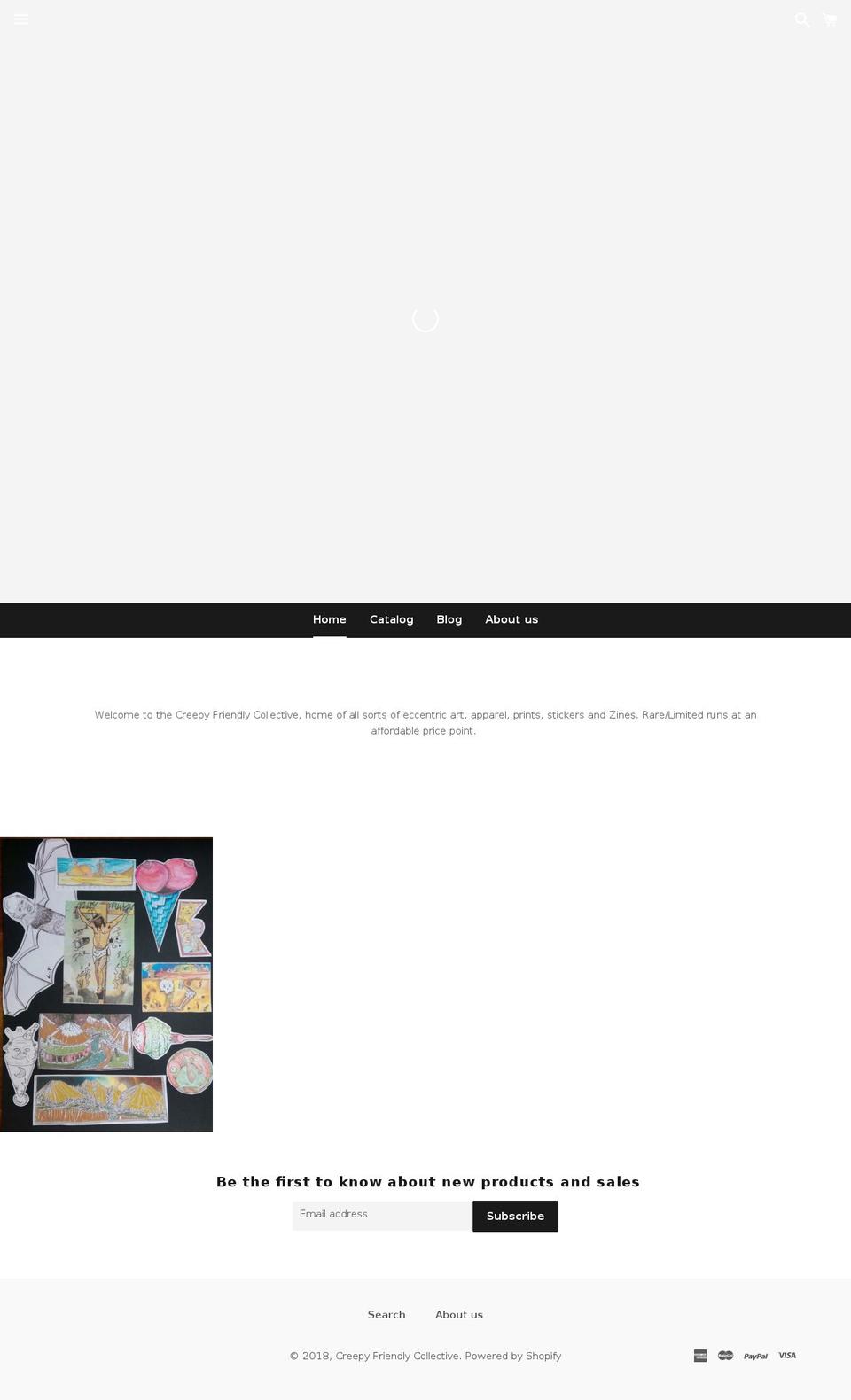 creepyfriendlycollective.com — Shopify storefront screenshot