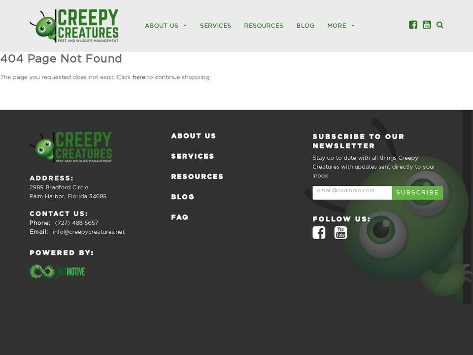 Creepy Creatures Shopify theme site example creepyjobs.com