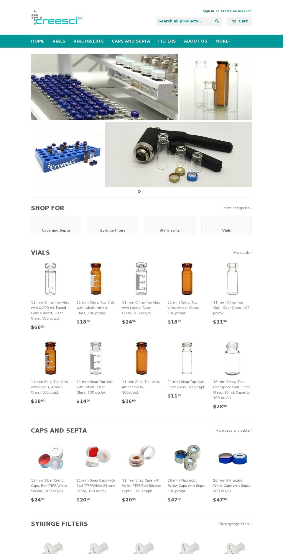 creesci.com shopify website screenshot