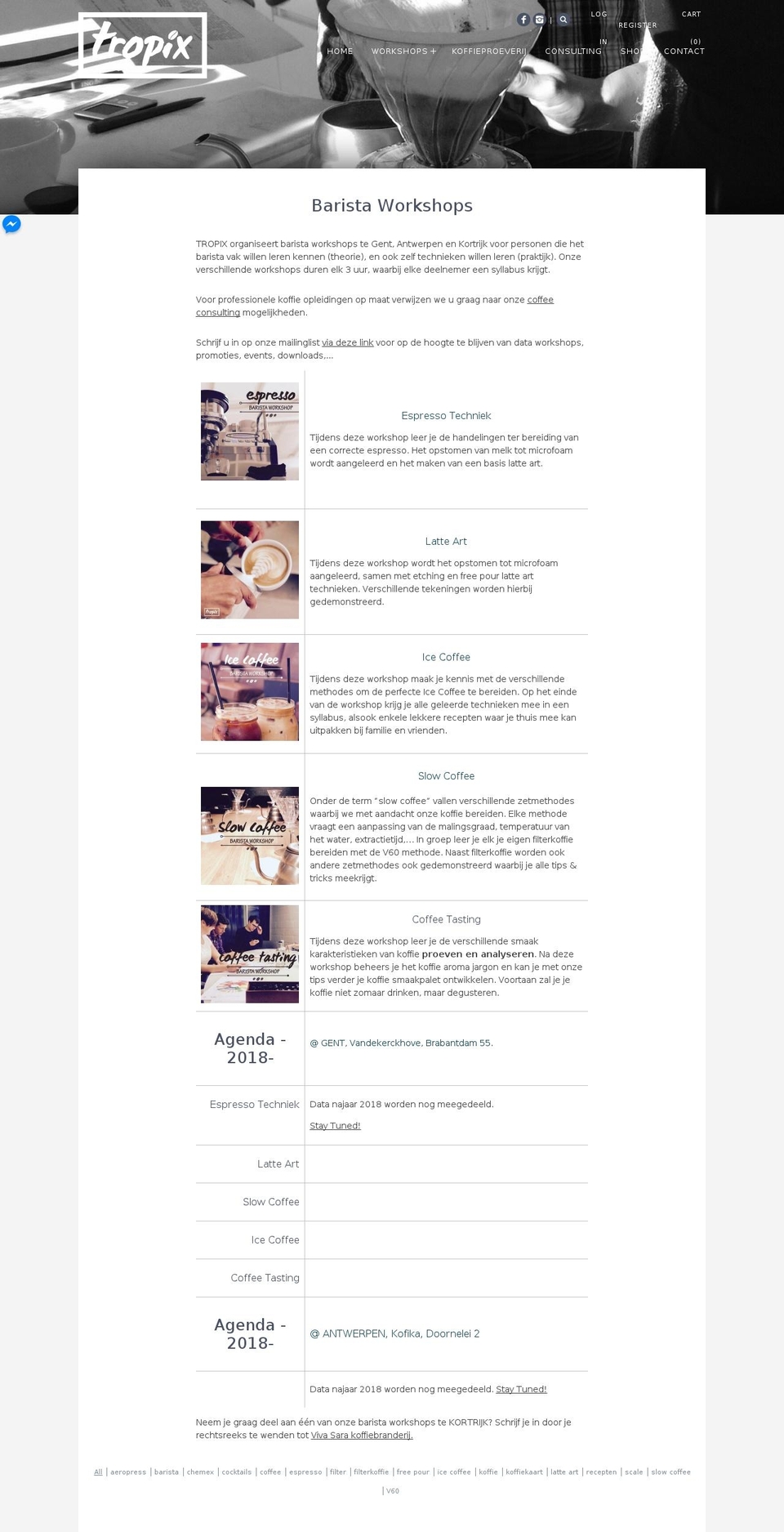 crema.be shopify website screenshot