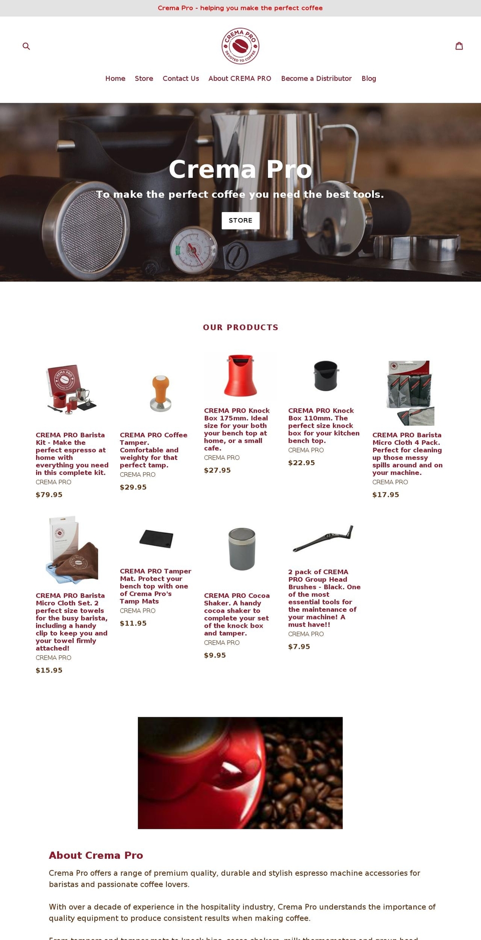 cremapro.com shopify website screenshot