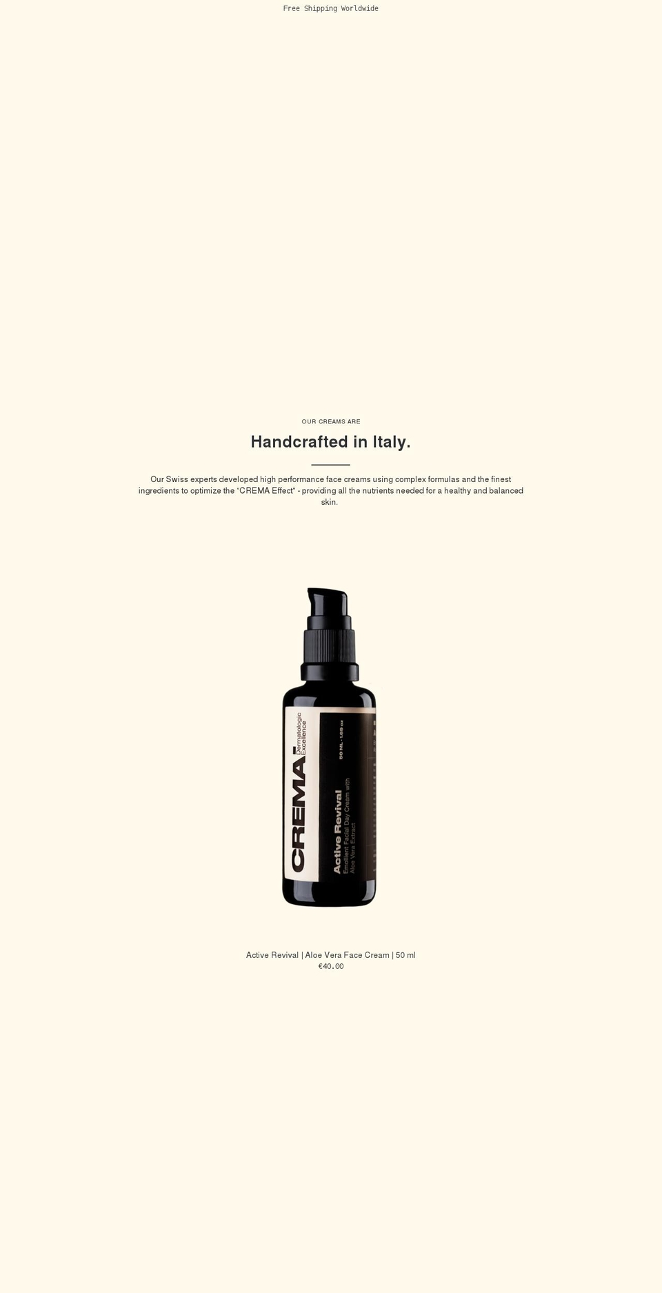 cremaskincare.com shopify website screenshot