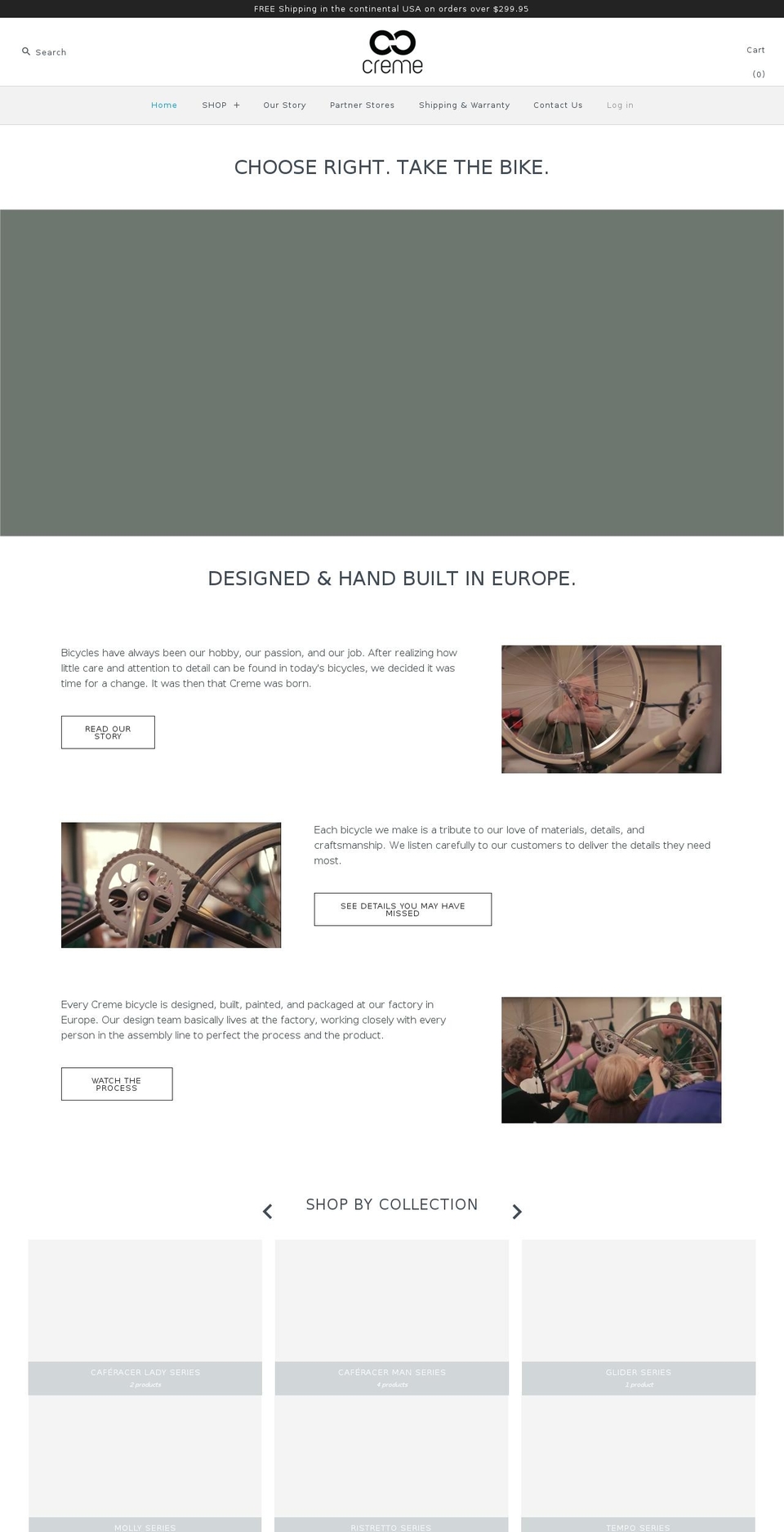 cremecyclesusa.com — Shopify storefront screenshot