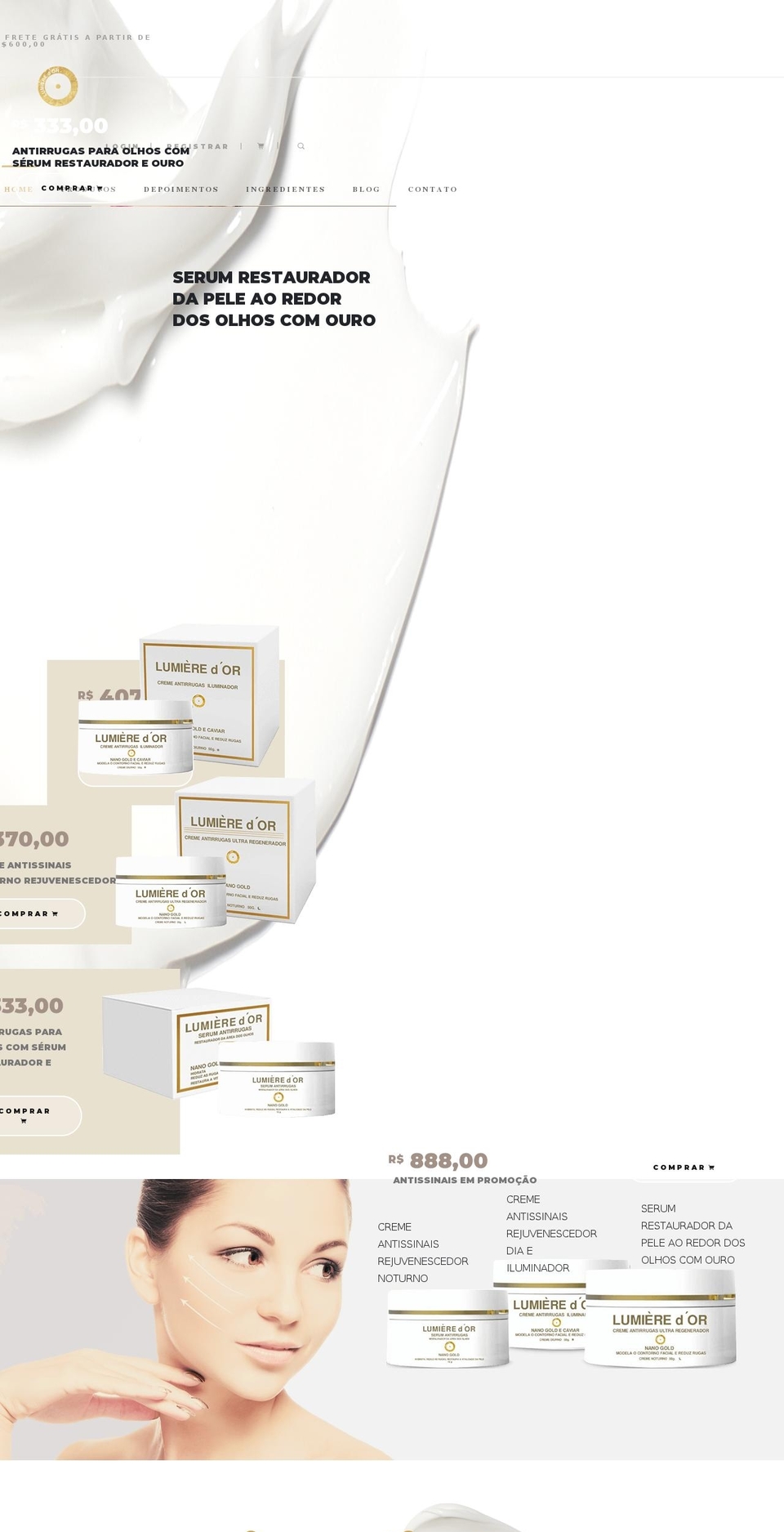 cremelumiere.com — Shopify storefront screenshot
