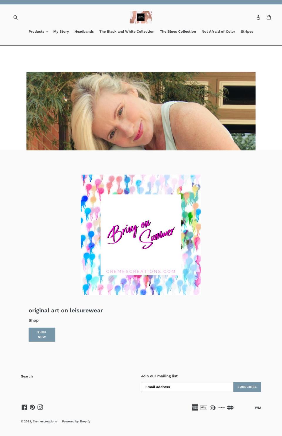 cremescreations.com shopify website screenshot