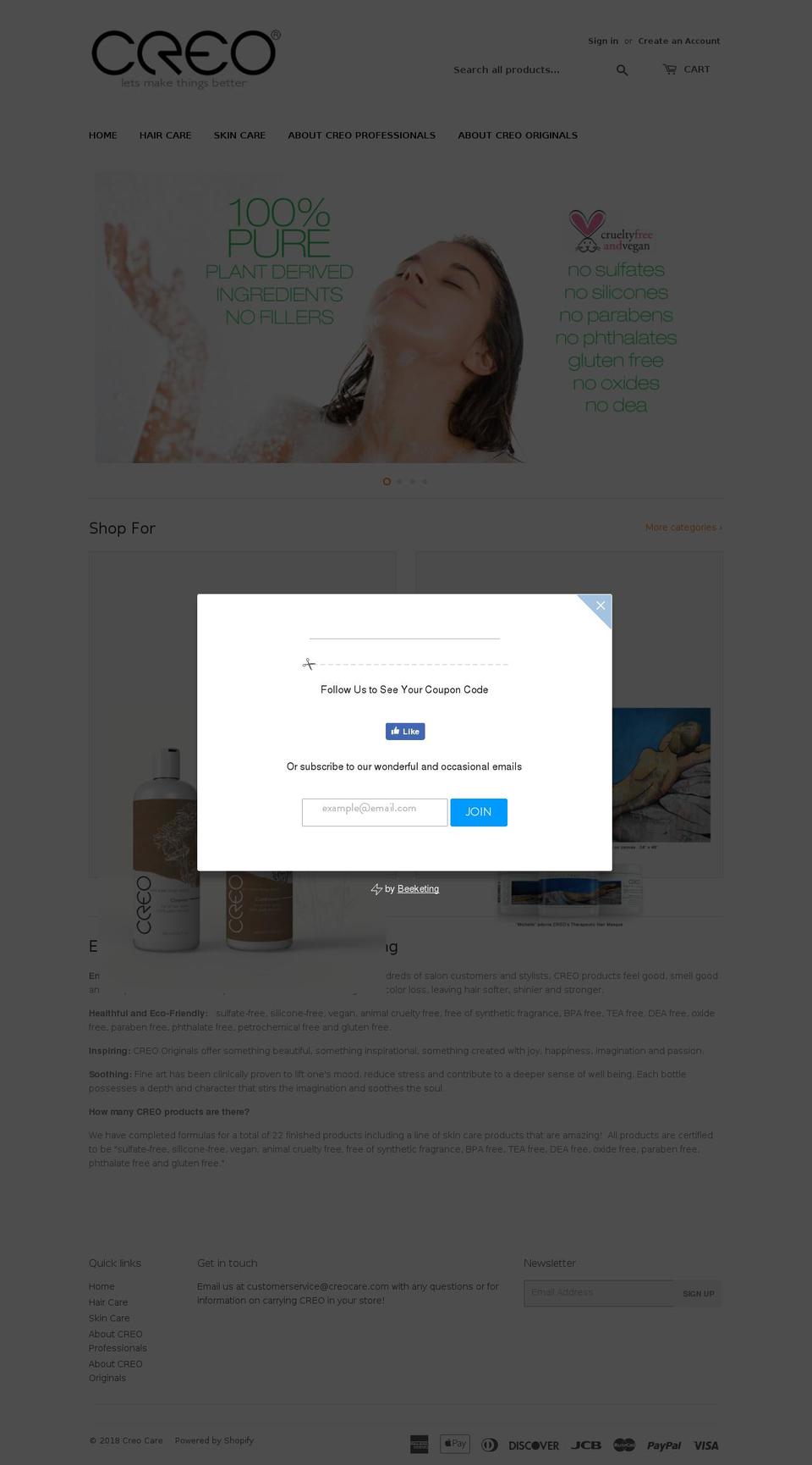 creooriginals.com — Shopify storefront screenshot