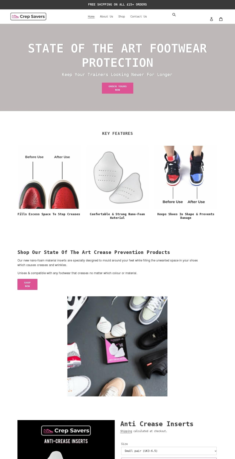 crepsavers.com shopify website screenshot