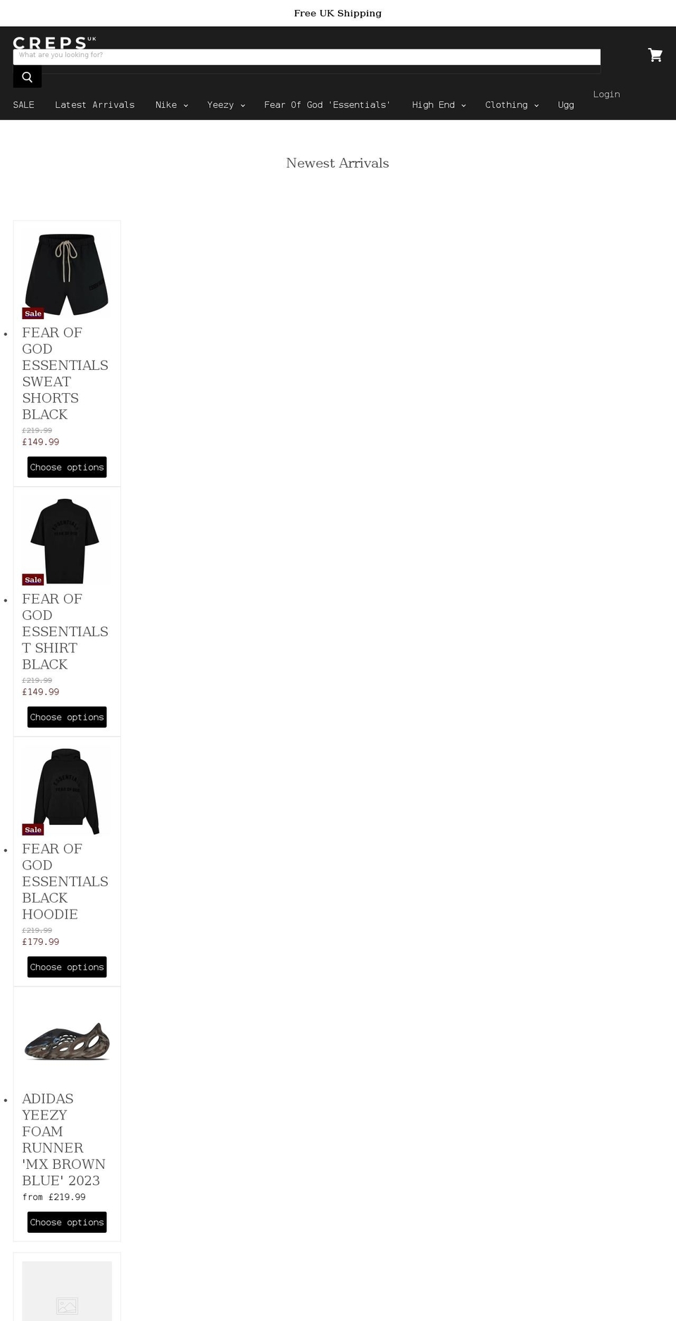 crepsuk.com shopify website screenshot