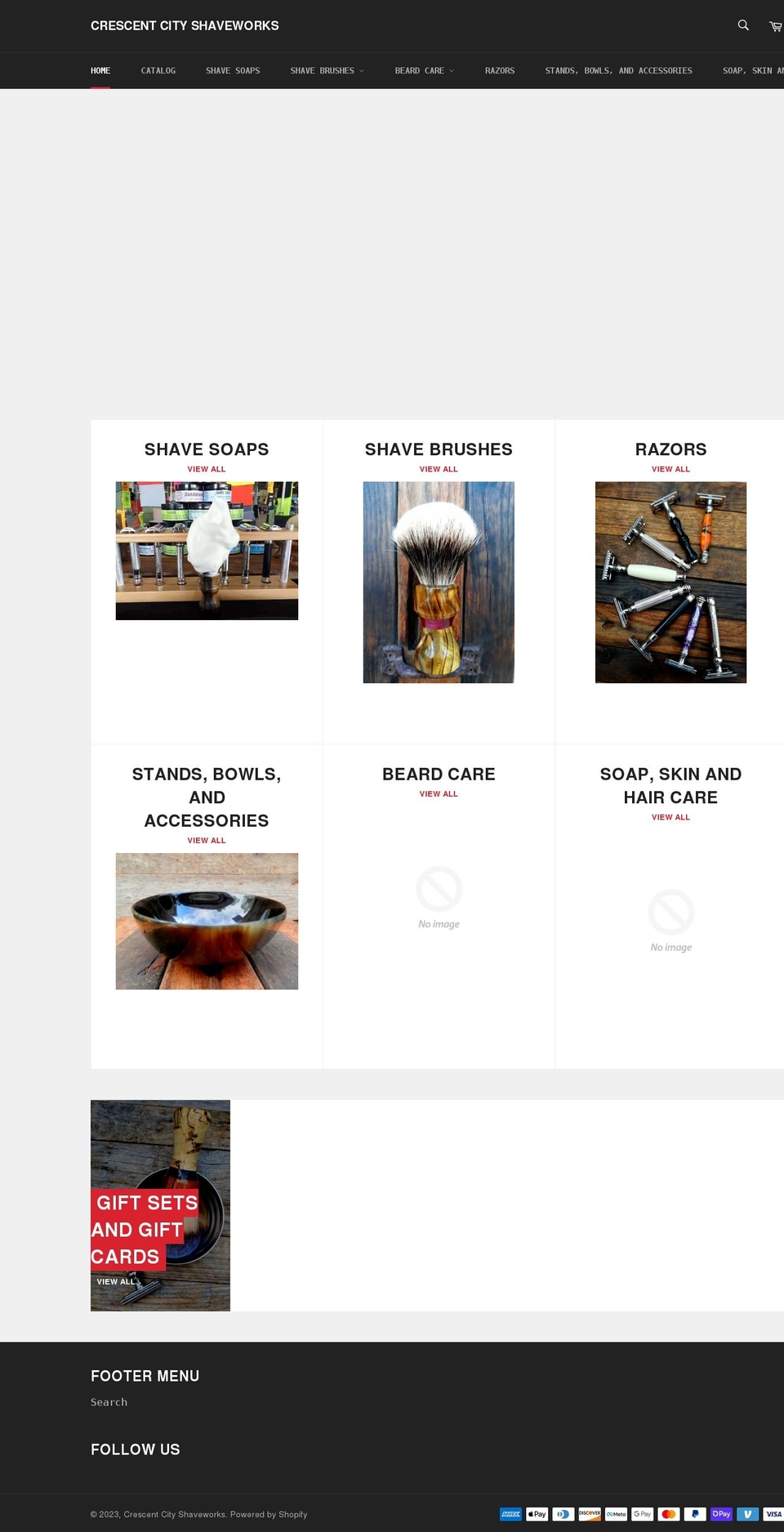crescentcityshaveworks.com shopify website screenshot