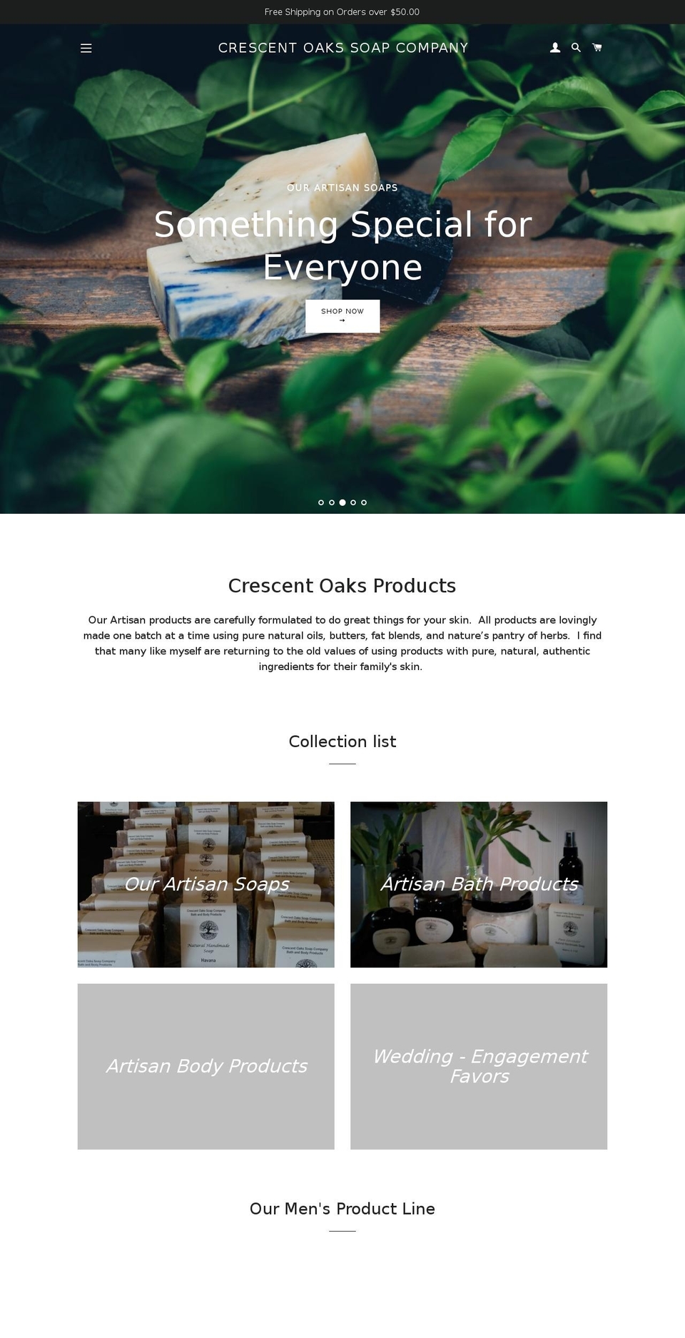 crescentoakssoapcompany.com — Shopify storefront screenshot