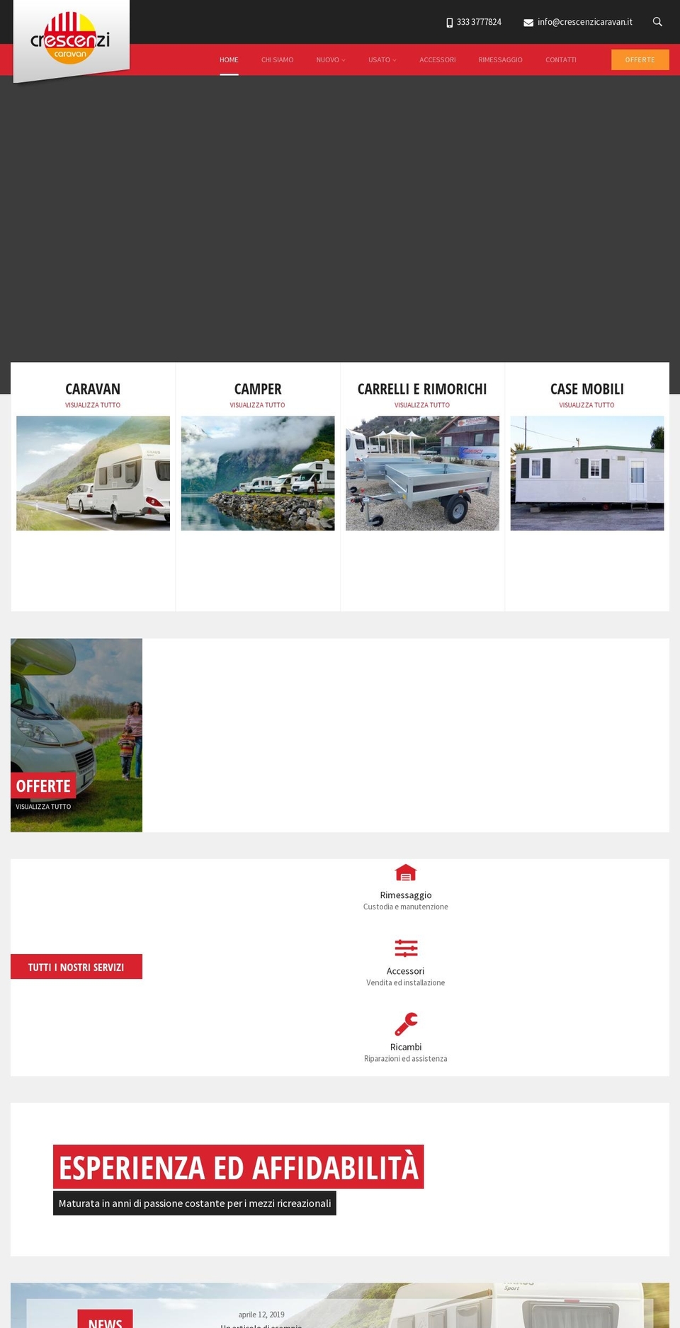 crescenzicaravan.it shopify website screenshot