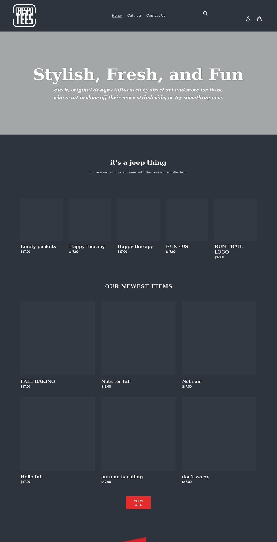 crespotees.com shopify website screenshot