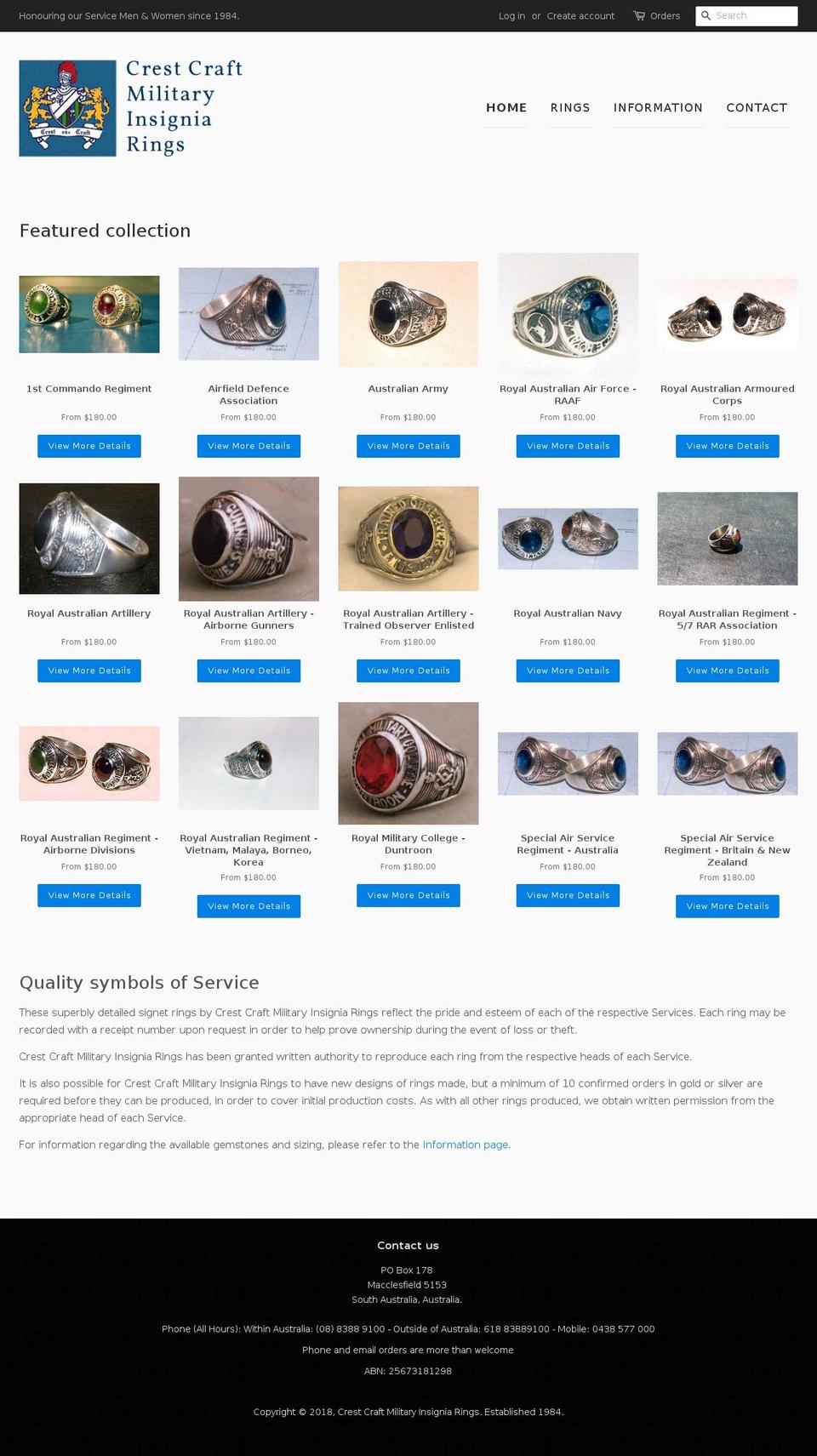 crestcraft.com.au shopify website screenshot