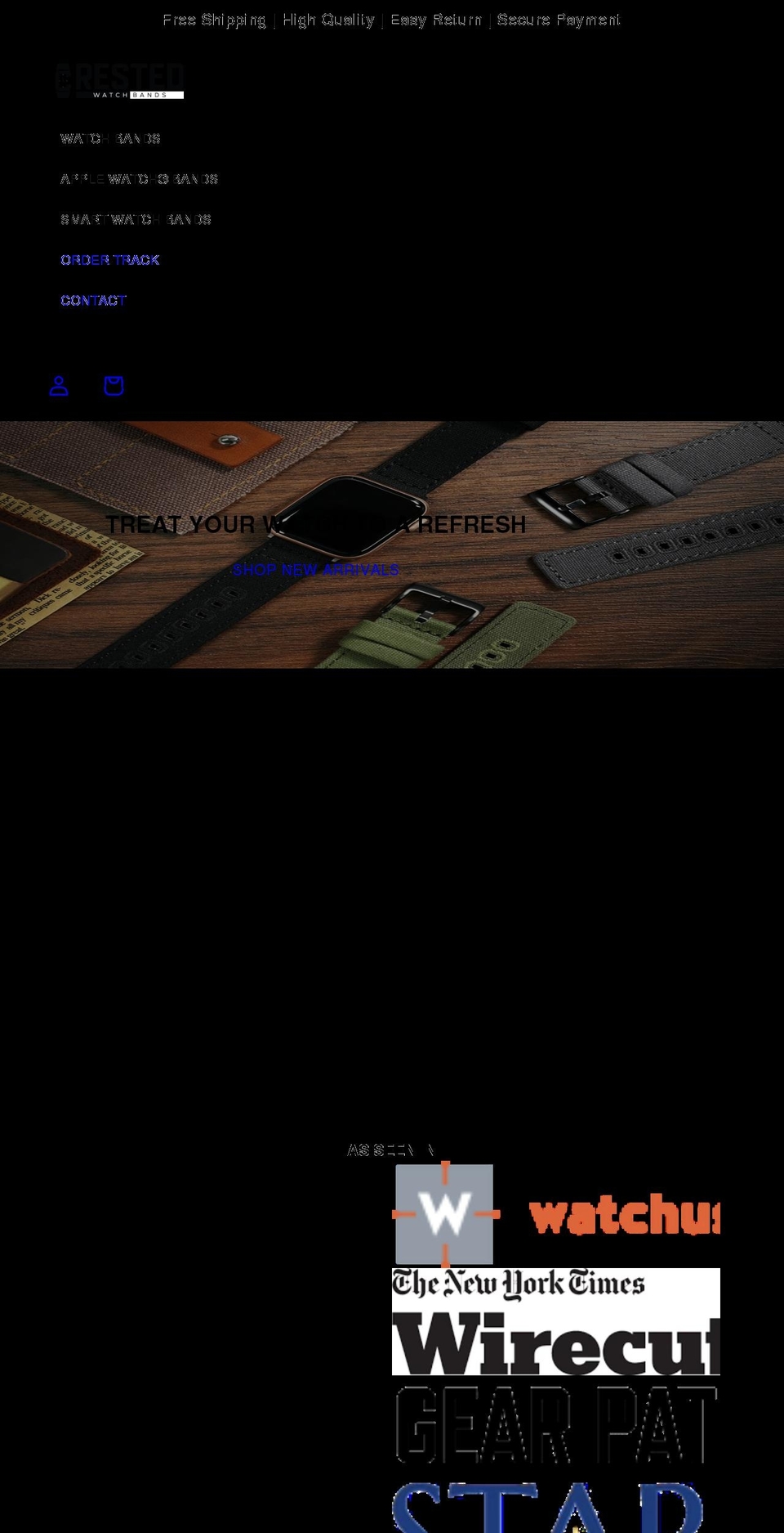 crestedbands.com — Shopify storefront screenshot